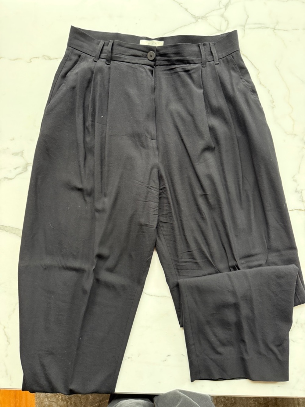 Women's Black Pleated Trousers